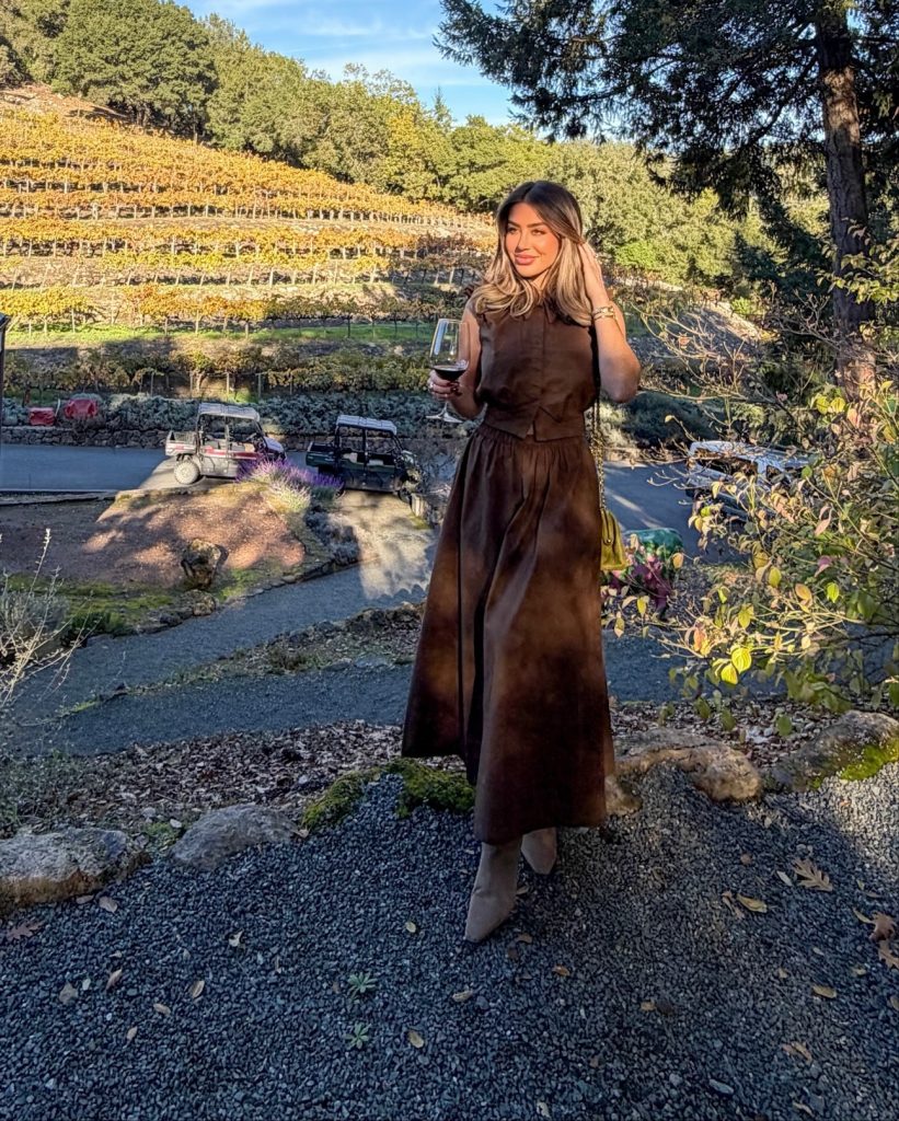 Brown Vest Top + Maxi Skirt