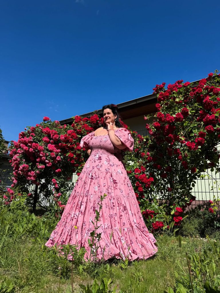 Pink Floral Dress + Pink Smocked Bodice + Puff Sleeves