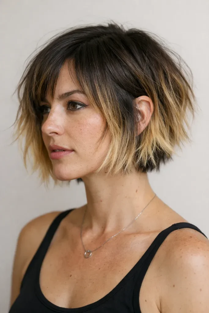 Stunning Golden Blonde Balayage Ideas: Golden Blonde Bob with Texture
