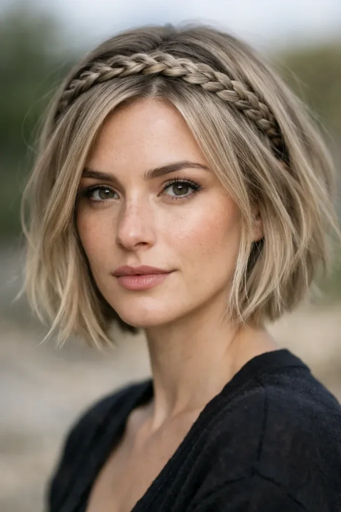 Fierce Textured Viking Bob with Accent Braids