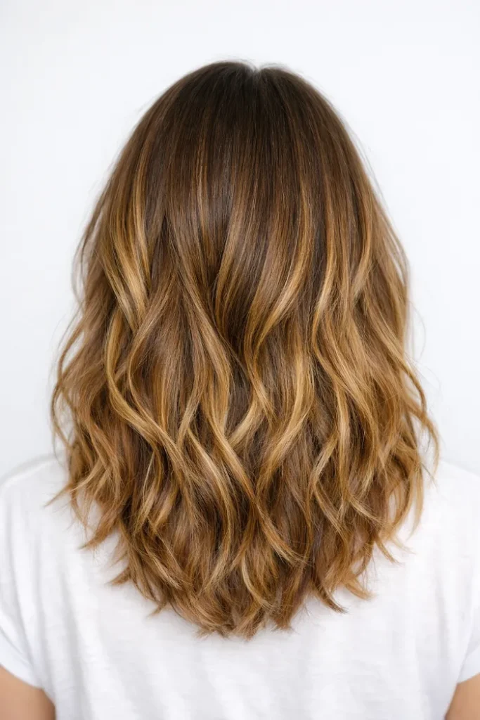 Honey Brown Balayage with a Money Piece