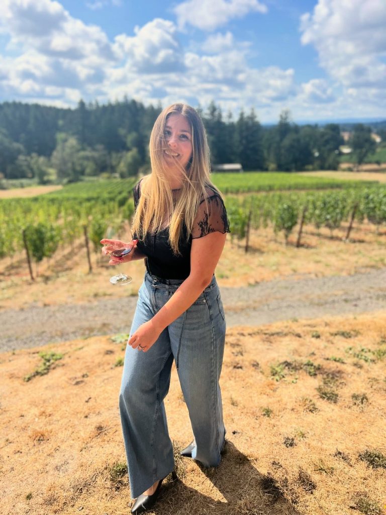 Black Lace Top + Wide Leg Jeans