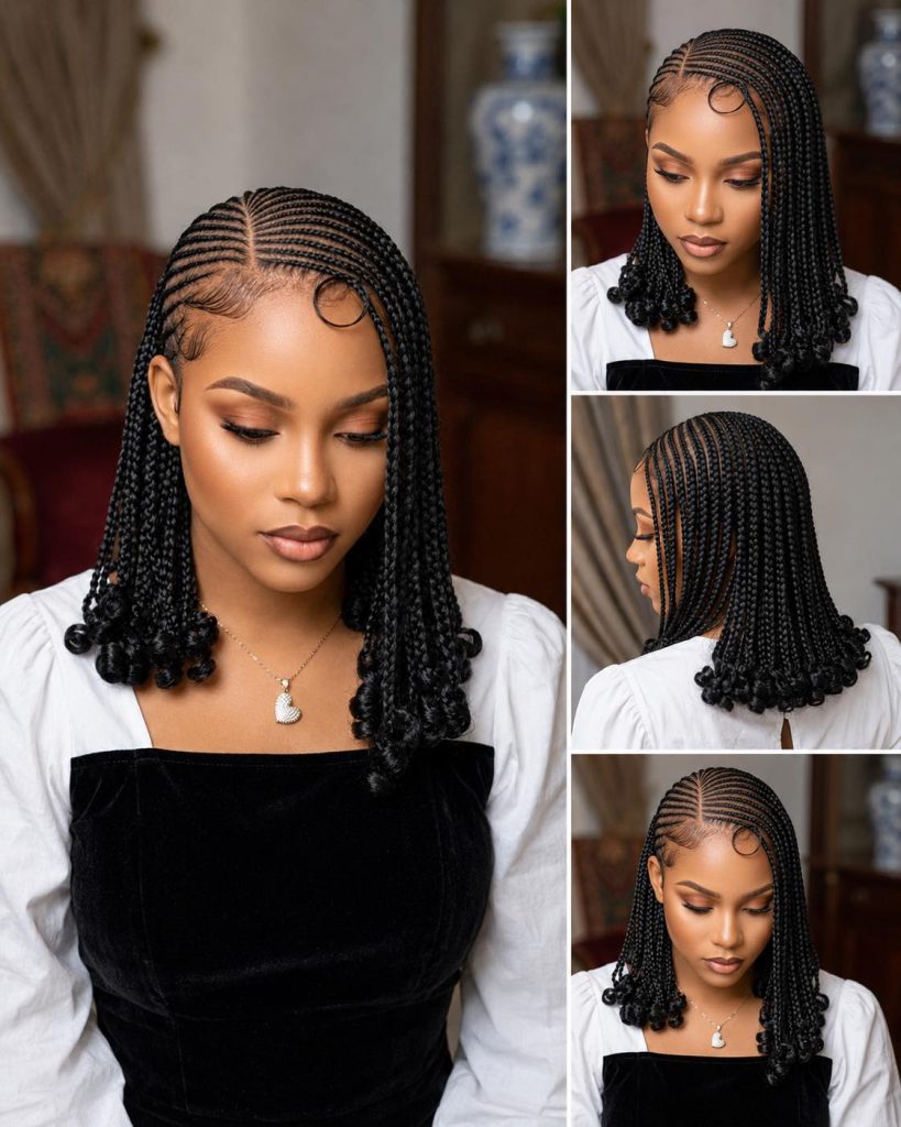 Fierce Asymmetrical Viking Bob with Braided Detail