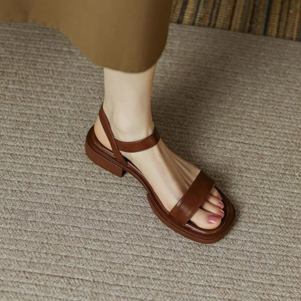 Brown Ankle-Strap Sandals
