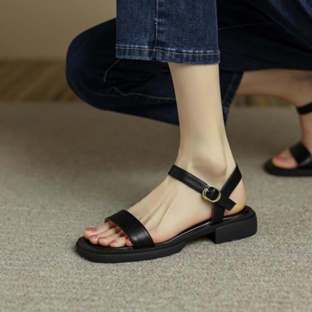 Black Ankle-Strap Sandals
