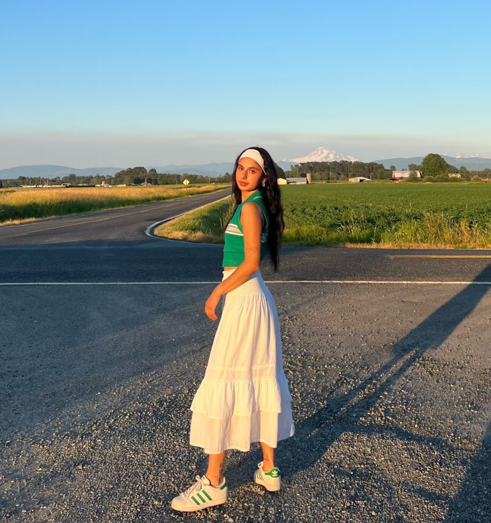 Green Knit Vest + Tiered Maxi Skirt