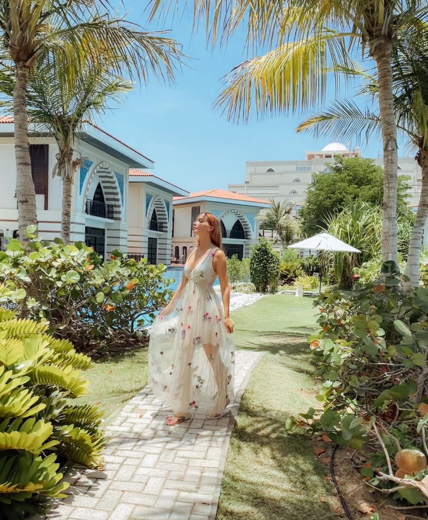  Floral Maxi Dress + Neutral Sandals