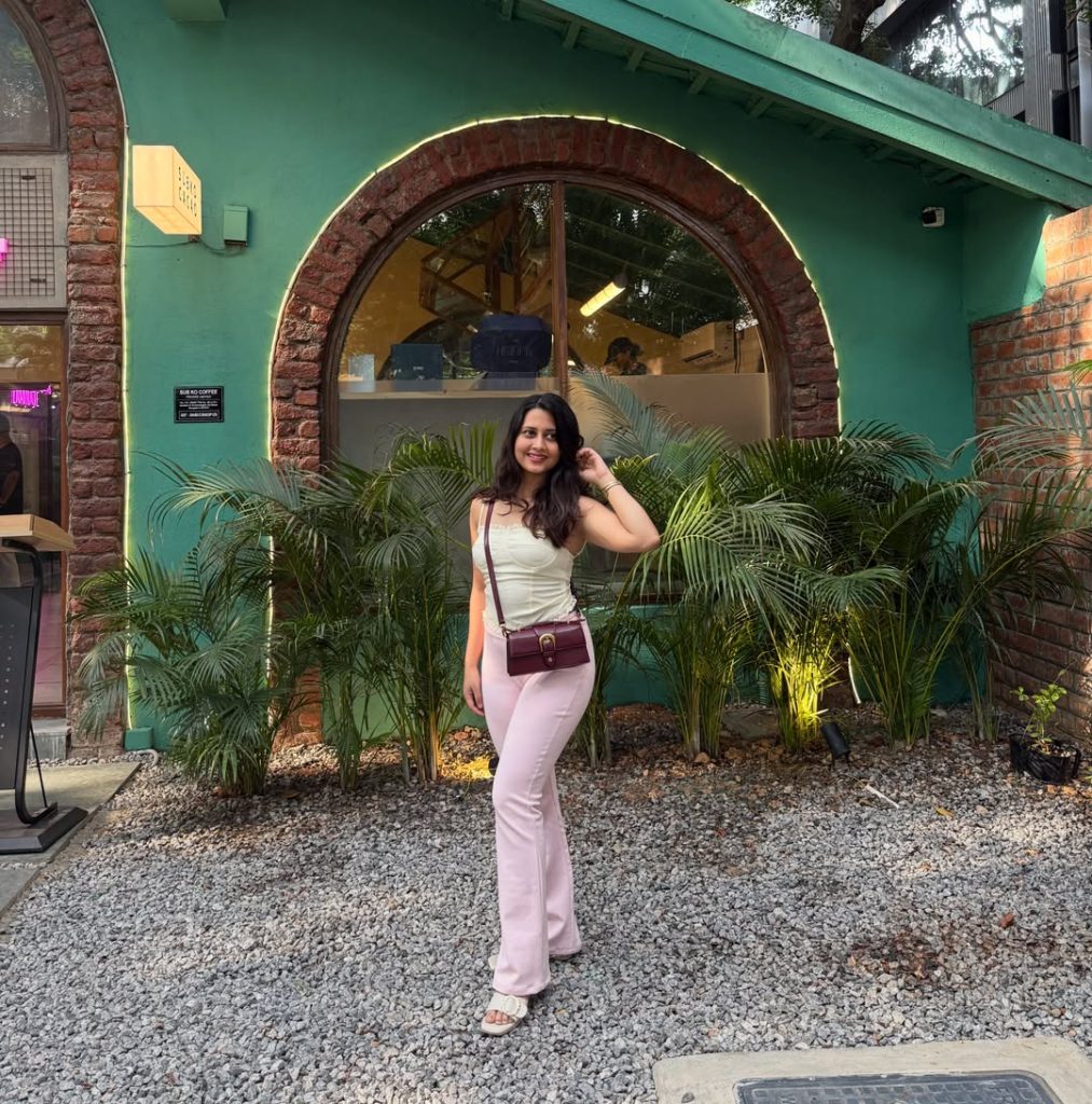 Cream Tank Top + Light Pink Flare Pants