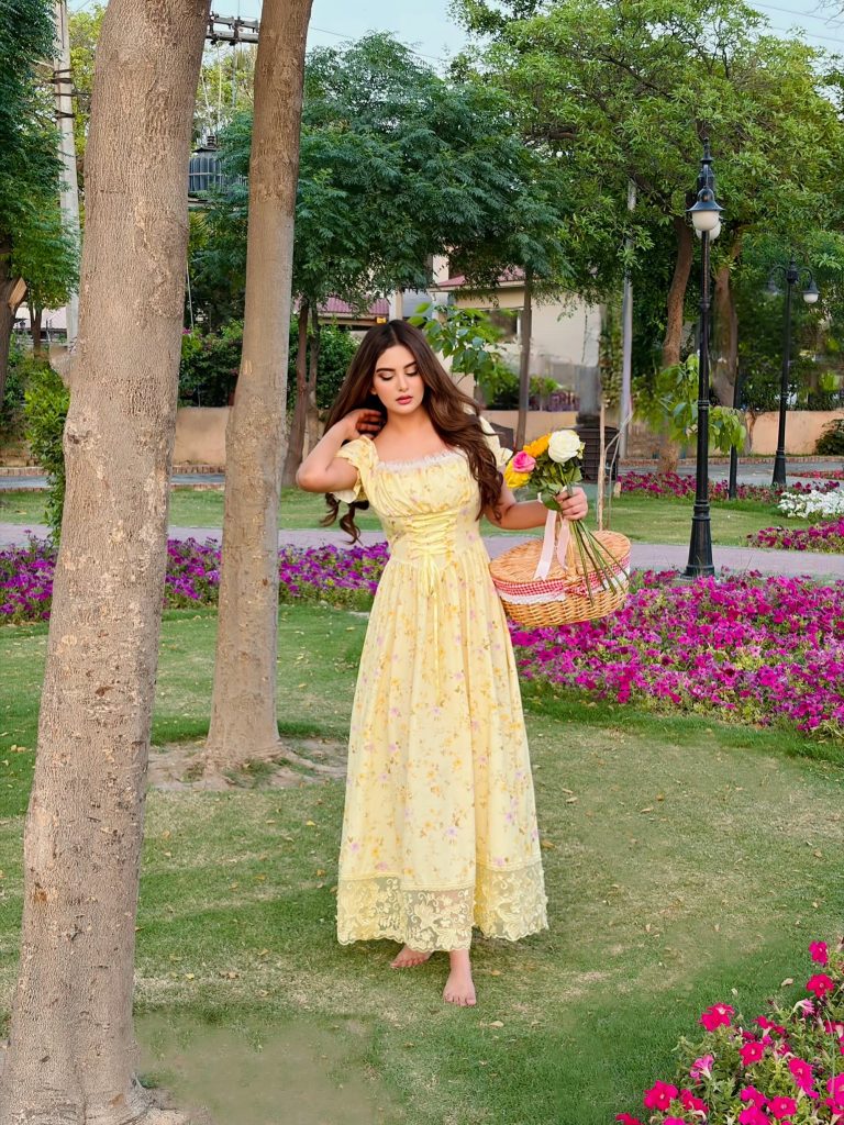 Yellow Floral Corset Dress
