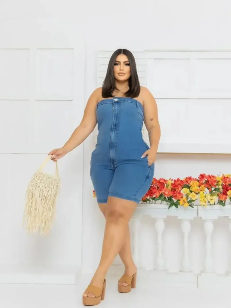 Blue Denim Romper + Platform Mules